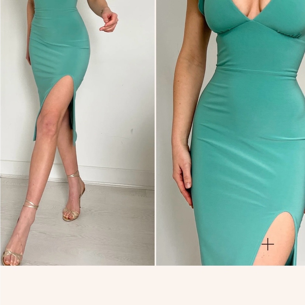 Aym Hyde Midi Dress in Sage Green (Elegant Sage Green Sleeveless Dress)